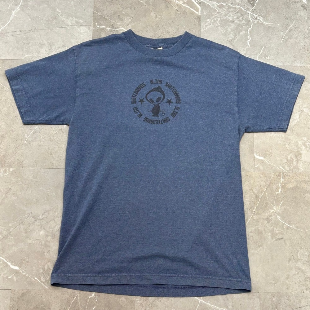 Vintage Blind Skateboarding Graphic Tee Mens Medium Reaper Skate Shirt Heather